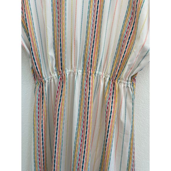 American & Beyond Striped Midi Dress Womens XL Boho Beach Fairy Whimsy Resort - Picture 14 of 16